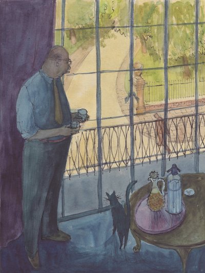 Mann, der aus dem Fenster schaut, 1952 von Shirley Markham