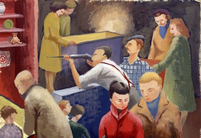 Schießstand auf einem Jahrmarkt, ca. 1950 von Shirley Markham