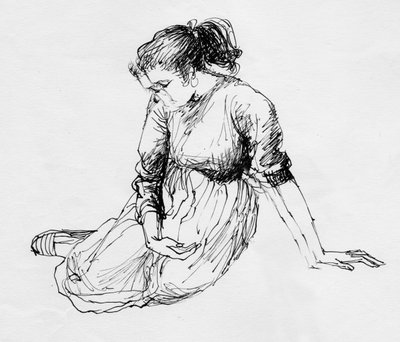 Sitzende Frau, ca. 1950 von Shirley Markham