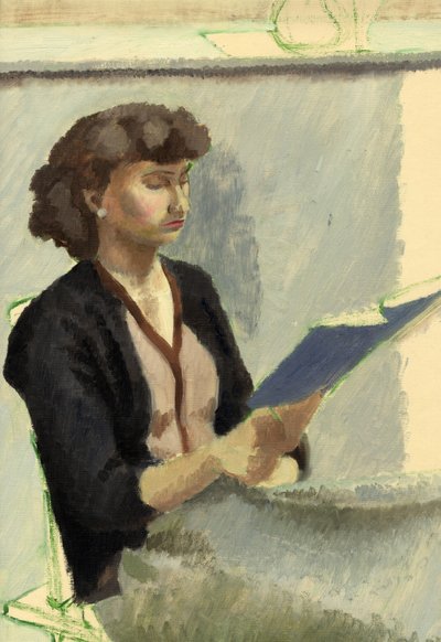 Sitzende Frau beim Lesen, ca. 1953 von Shirley Markham