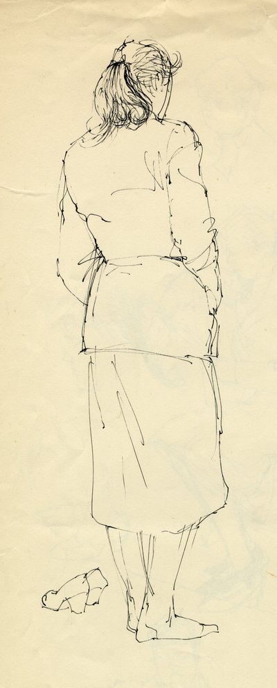 Frau in Strümpfen von hinten, 1953 von Shirley Markham