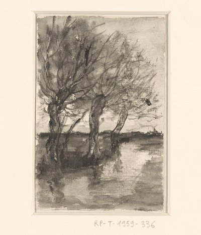 Bäume entlang eines Grabens von Sientje Mesdag van Houten