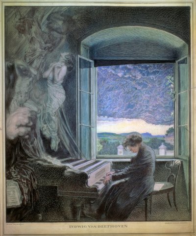 Allegorie Beethovens als musikalisches Genie von Sigmund Walter Hampel