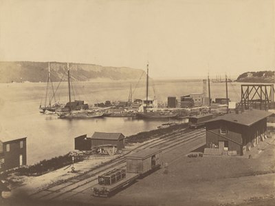 Palisaden, Hudson River, Yonkers Docks von Silas A. Holmes