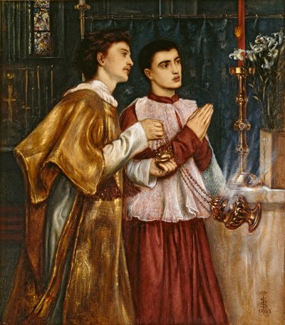Zwei Ministranten beim Weihrauchschwenken: Pfingsten, 1863 von Simeon Solomon