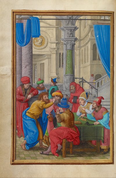 Judas erhält die dreißig Silberlinge von Simon Bening