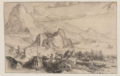 Gebirgslandschaft von Simon Frisius