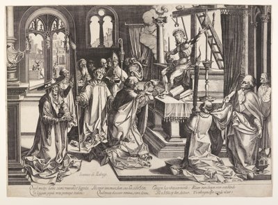 Die Messe des Heiligen Gregor von Simon Frisius