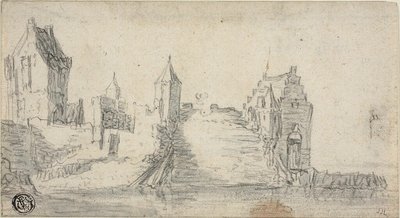 Befestigte Gebäude am Wasser von Simon de Vlieger