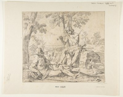 Merkur und Argus, ca. 1630-1648 von Simone Cantarini