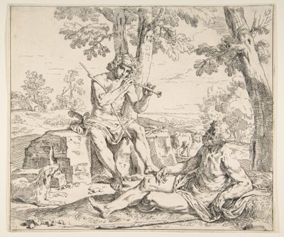 Merkur und Argus, ca. 1630-1648 von Simone Cantarini