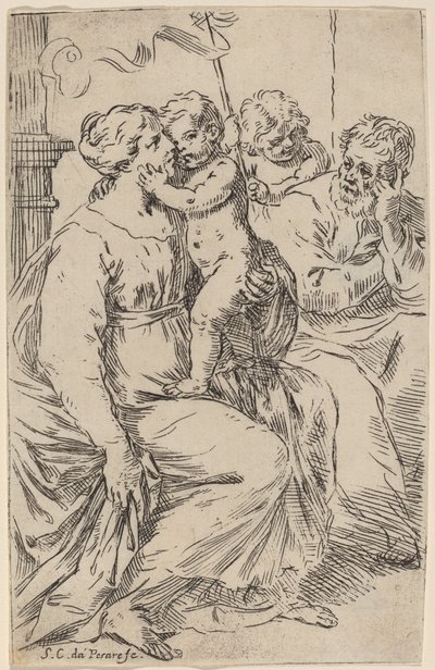 Die Heilige Familie von Simone Cantarini