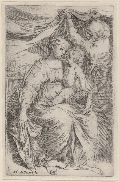 Die Heilige Familie von Simone Cantarini
