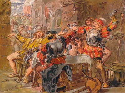 Lass mich den Canakin klirren, ca. 1875 von Sir John Gilbert