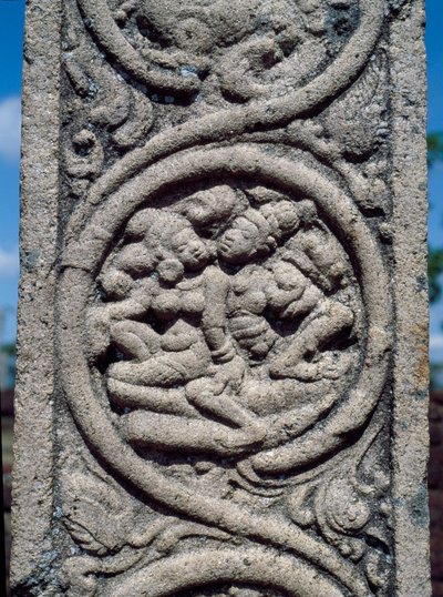 Relief einer Säule eines buddhistischen Tempels von Sri Lankan
