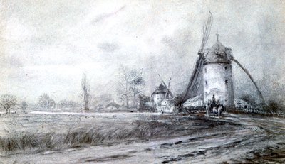 Landschaft mit Windmühle, um 1855-1892 von Stanislas Lepine