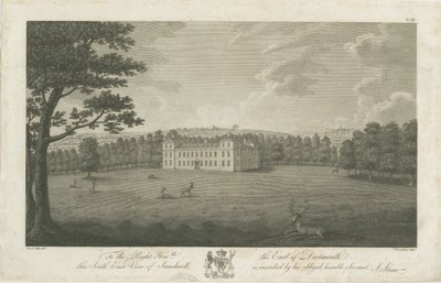 Sandwell Park - Halle: Gravur, undatiert [1762-1798] von Stebbing Shaw