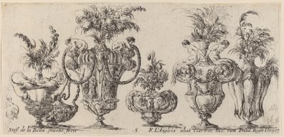 Fantastische Vasen, wahrscheinlich 1646 von Stefano della Bella