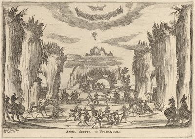 Szene Grotte des Vulkan von Stefano della Bella