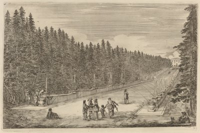 Die Allee der Brunnen, wahrscheinlich 1653 von Stefano della Bella