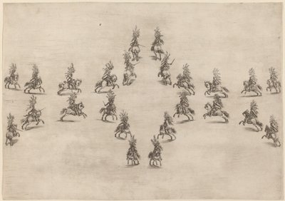 Vierundzwanzig Reiter in einem Oval von Stefano della Bella