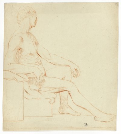 Sitzender akademischer männlicher Akt von Style of Jacques Louis David