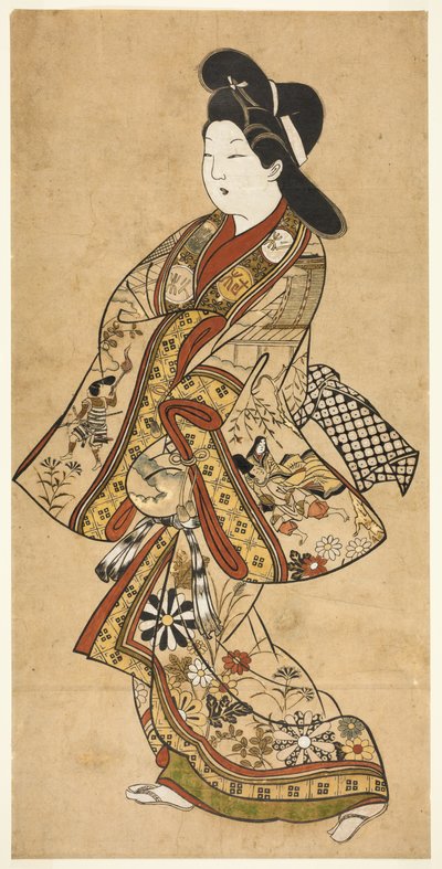 Eine Schönheit beim Gehen von Sugimura Jihei