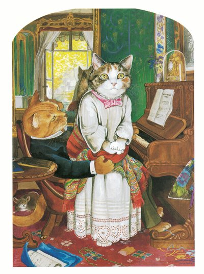 Illustration aus Pre-Raphaelite Cats von Susan Herbert