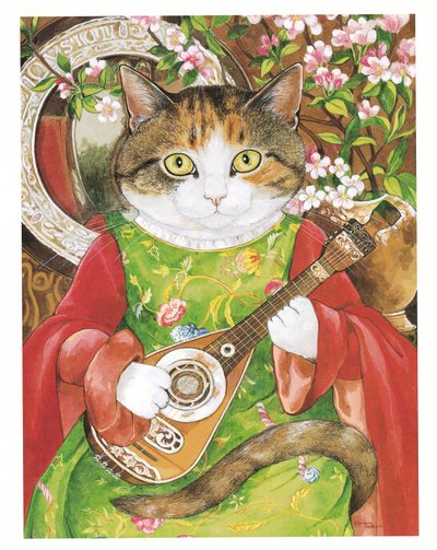 Illustration aus Pre-Raphaelite Cats (veröff. 1999) von Susan Herbert
