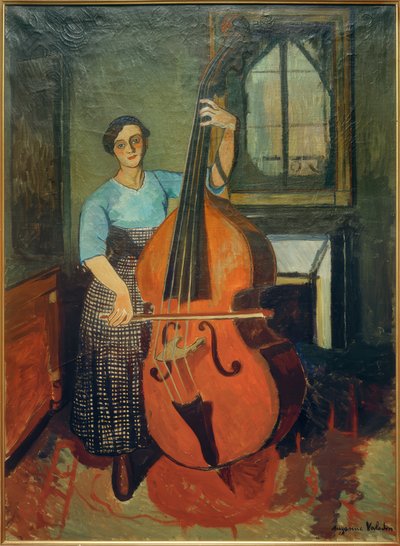 Frau mit Kontrabass von Marie Clementine (Suzanne) Valadon