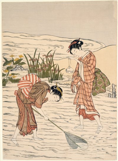 Fischen im seichten Wasser von Suzuki Harunobu