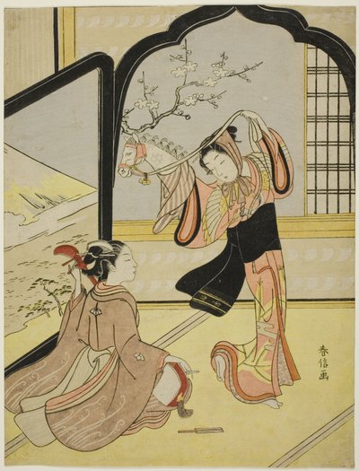Der Harugoma-Tanz von Suzuki Harunobu
