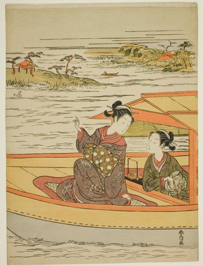 Zwei Schönheiten in einem Boot von Suzuki Harunobu