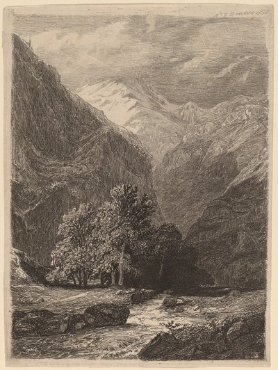 Gebirgslandschaft von Swiss 19th Century