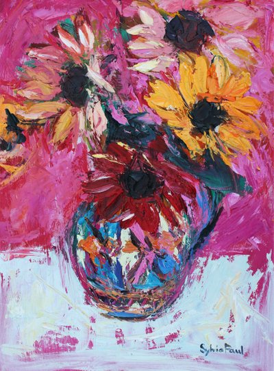 Rote Sonnenblume von Sylvia Paul