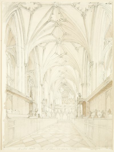 Chor der Kathedrale von Bristol, Blick nach Osten von T.H. Clarke