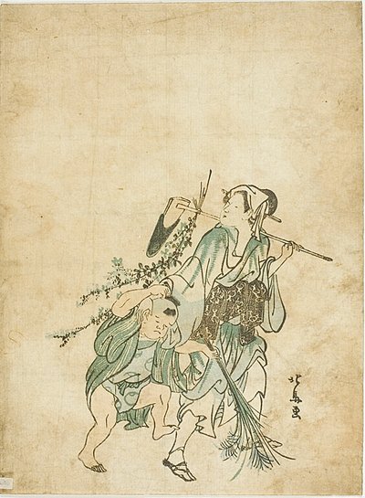 Bäuerin und Kind von Teisai Hokuba