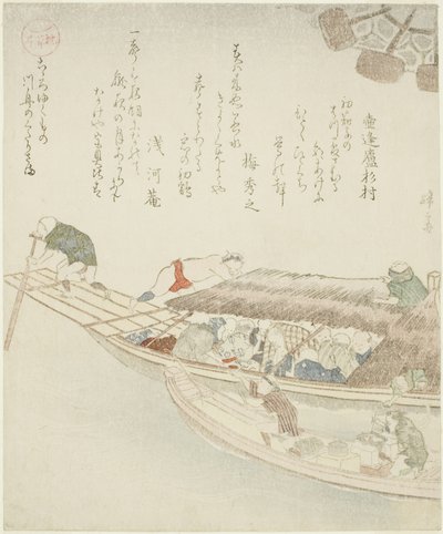 Fähre auf dem Yodo-Fluss von Teisai Hokuba