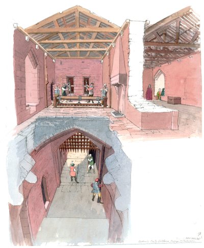 Goodrich Castle, 12. Jahrhundert, 1990-2010 von Terry Ball