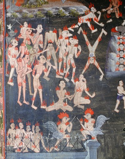Szene eines Infernos von Thai School