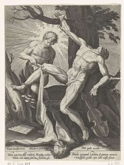 Apollo häutet Marsyas von Theodoor Galle
