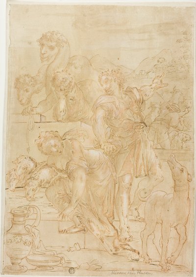 Isaak und Rebekka am Brunnen von Theodoor van Thulden