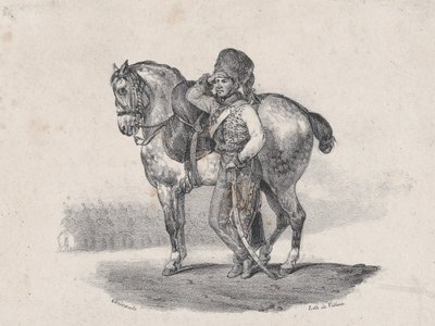 Die Trompete der Husaren, 1823 von Theodore Gericault