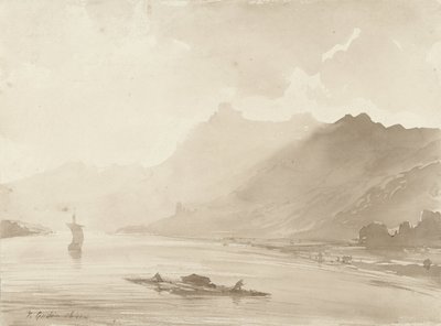 Ansicht am Rhein von Theodore Gudin