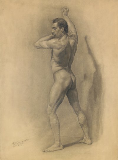 Studie der männlichen Figur, 1875 von Theodore Robinson