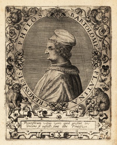 Bartolomeo Sacchi, italienischer Renaissance-Schriftsteller von Theodore de Bry