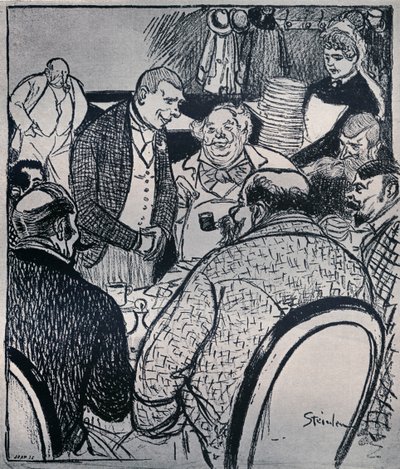 Pariser Café-Szene von Théophile Steinlen von Théophile Alexandre Steinlen