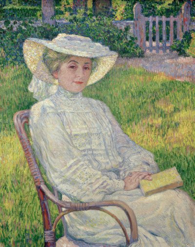 Die Dame in Weiß von Théo van Rysselberghe