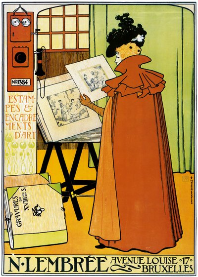 Werbeplakat der Kunsthandlung Lembree in Brüssel von Théo van Rysselberghe