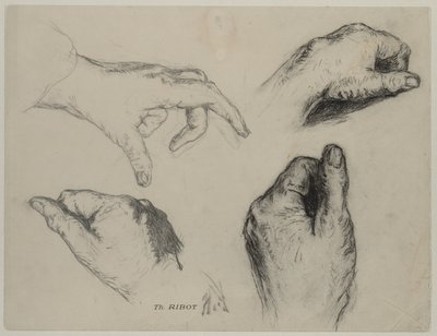 Studie von Händen, 1800er Jahre von Auguste Theodule Ribot